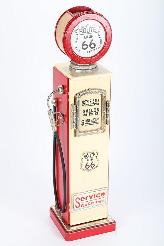 title=point-home- Mobiletto porta CD, aspetto retrò, a forma di pompa di benzina, con