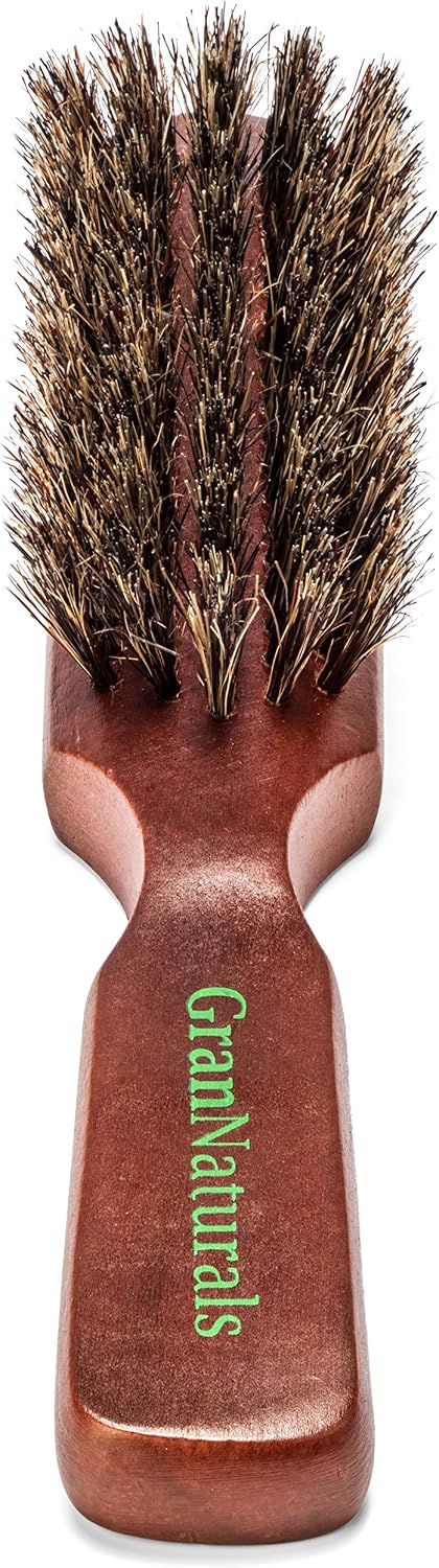 GranNaturals Mens Boar Bristle Hair Brush, 100% Natural Brown Wooden Club Style Brush for Men - Image 3