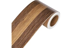 YENHOME Wood Wallpaper Border Mirror Frame Border Peel and Stick Wood Grain Tape Repair Removable Brown Wooden Wallpaper Border Trim Wall Paper Border for Bedroom Furniture Bulletin Board 3" X236"