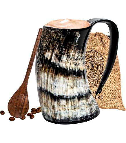 Handicrafts Home Real Ox Horn Drinking Horn With Stand Handmade Beer Viking Vessels New Years Gift