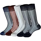 Cityelf 5 Pack Men Silky Socks Sheer Men Dress Socks Ultra Thin Nylon Sox Summer Cool Crew Socks