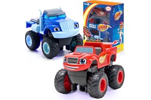 JITTERYGIT Blaze and Crusher Monster Turbo Truck Rechargeable 1:24 Racers Toy - Blaze and The Monster Machines Christmas & Birthday Gifts for Kids, Boys, and Girls 3-8