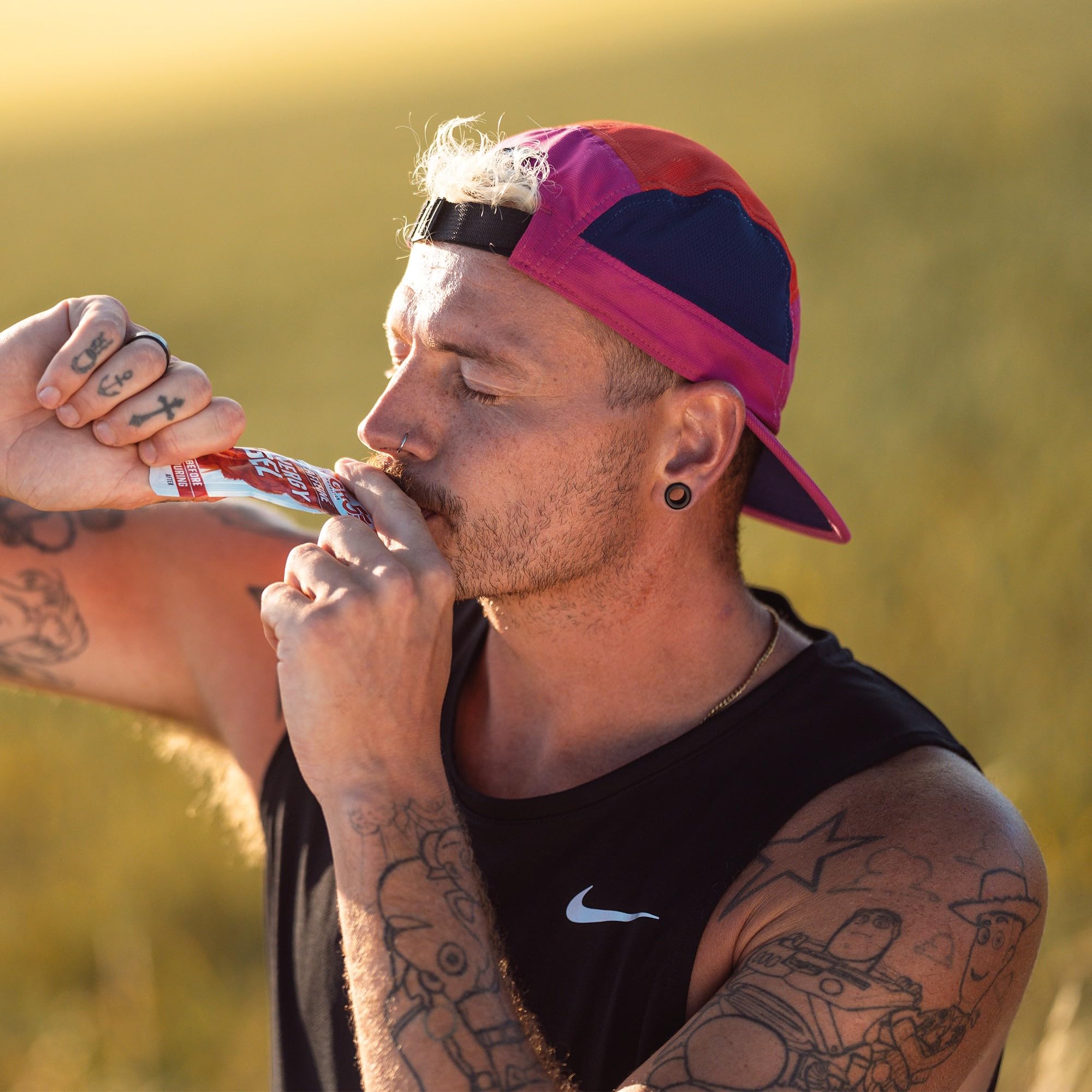 HIGH5 Energy Gel, Energie-Gel im schnell zu öffnenden Portionsbeutel, mit natürlichem Fruchtsaft | (Himbeere Koffein, 20 x 40g) 4