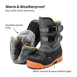 DREAM PAIRS Boys Snow Boots Bright Colored Outsole