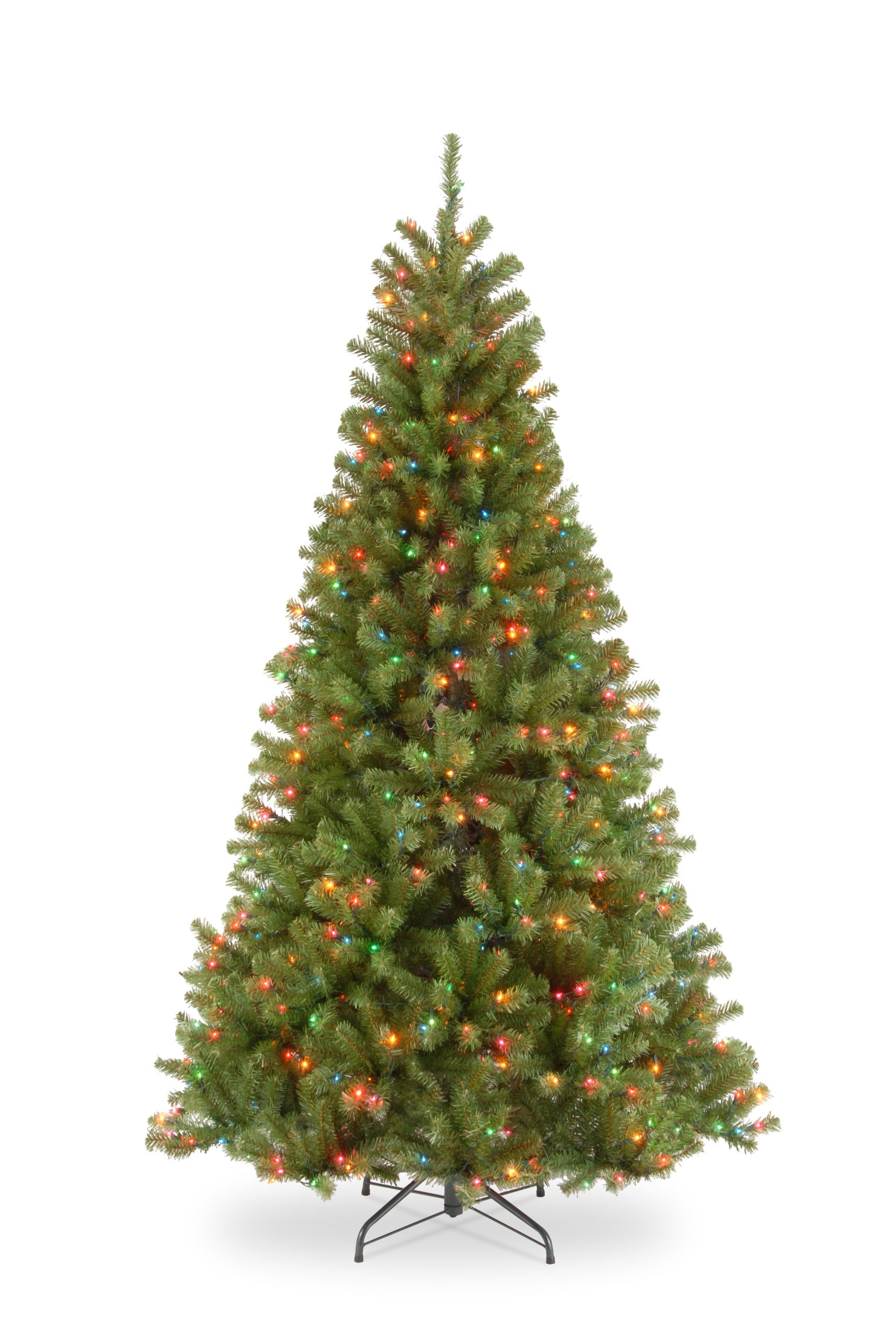 National Tree Company 7.5 ft Pre-Lit North Valley Spruce Artificial Christmas Tree, 550 Multicolor Lights, 1,346 Tips, Includes Stand, Green