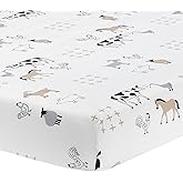 Lambs & Ivy Jungle Safari Elephant 3-Piece Mini Crib Bedding Set - Gray/White