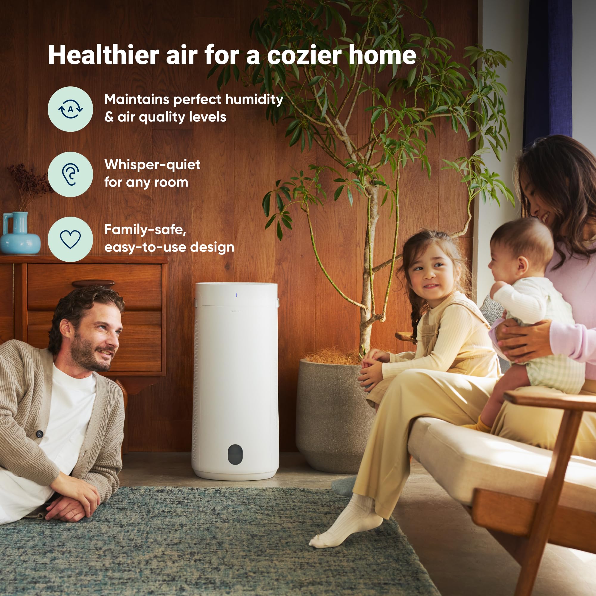 BLUEAIR 2-in-1 Purify + Humidify: Air Purifier and Humidifier with HEPASilent? and 360 InvisibleMist? Technology, Top Pour - covers 1,726 sqft in 60 minutes - Perfectly balanced air, one product