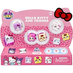 Clickeez Series 1 Hello Kitty & Friends 7-Pack | 7 Collectible Character Keyboard Keys Click and Clack | Create Your Own Keyc