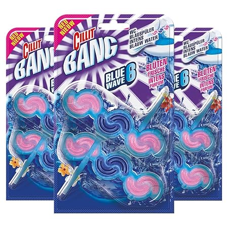 Cillit Bang Blue Wave 6 WC Blauspüler, Duopack, Blüten Frische, 3er Pack (3 x 2 Stück)