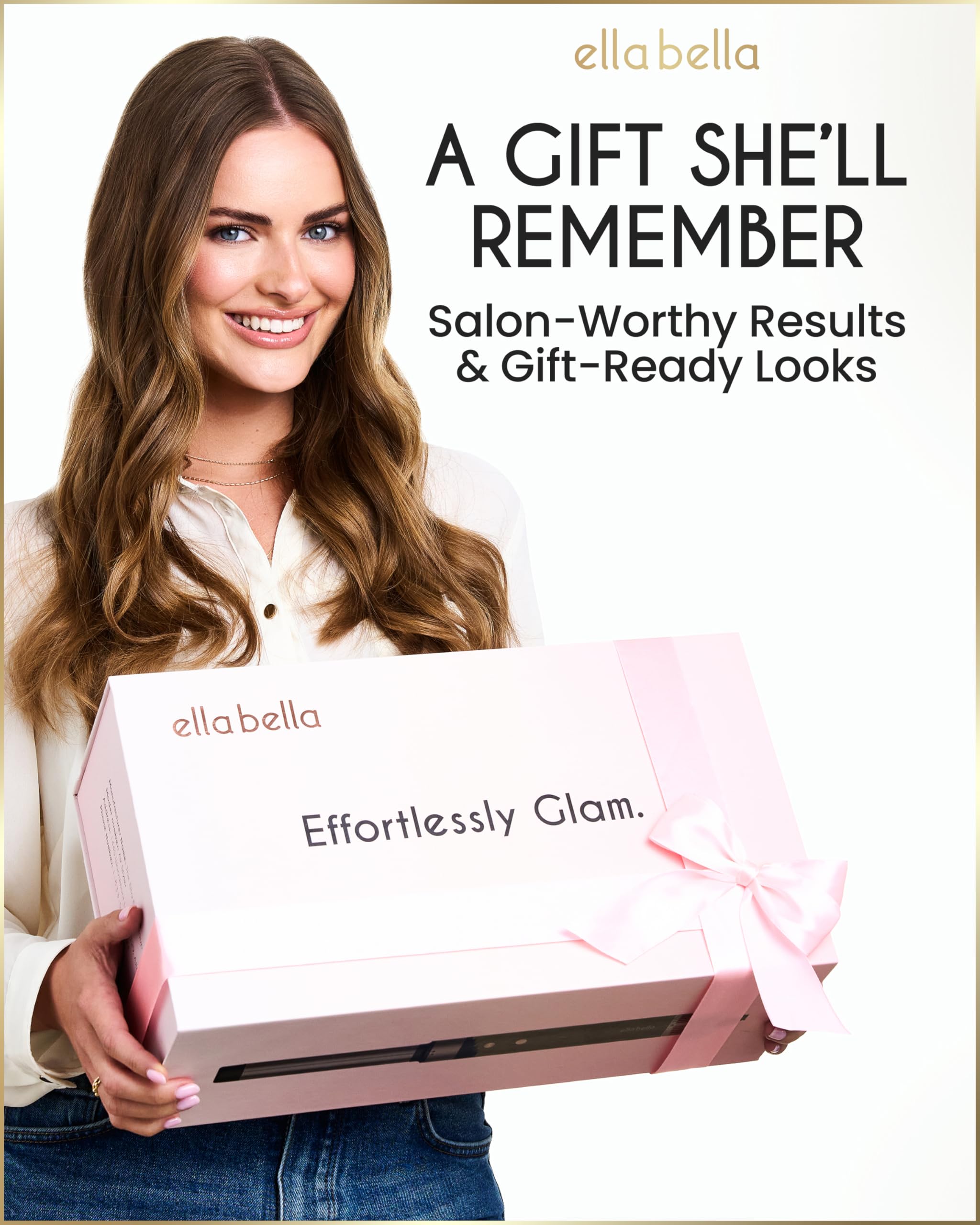 ELLA BELLA® 6 in 1 Professional Hot Air Styler • Powerful Hair Dryer & Straightener Set • Styling Without Heat Damage • Fast Drying Curling Volumizing Straightening • Includes Protective Travel Case