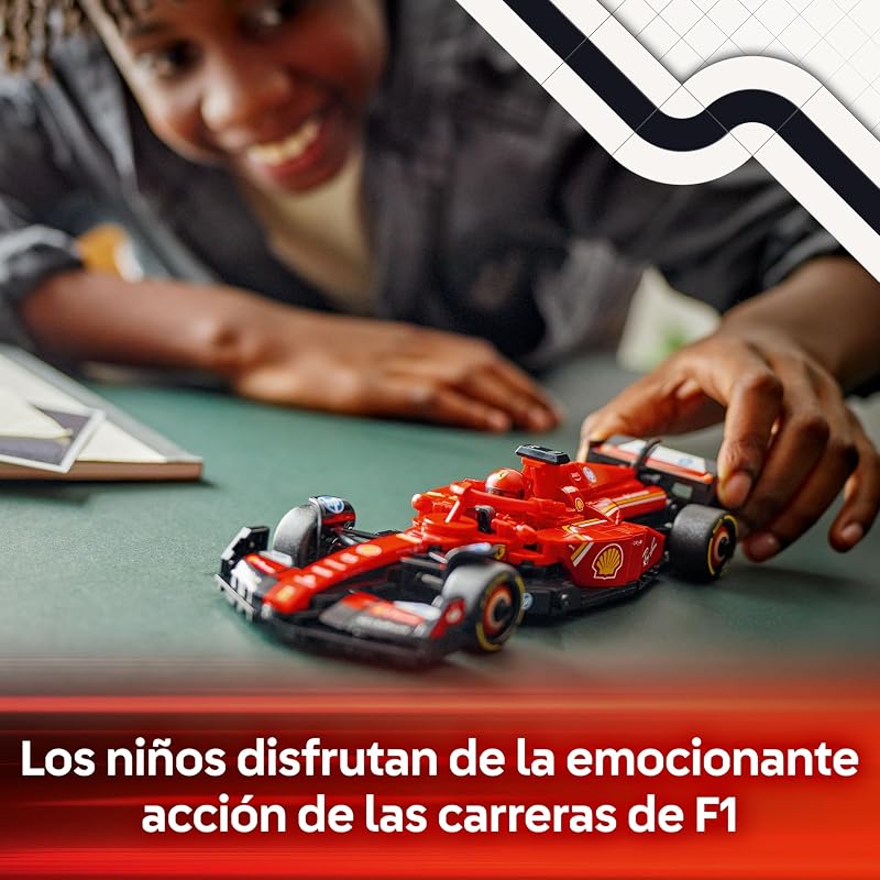 LEGO Speed Champions Ferrari SF-24 F1 Toy Racing Car, Modelo de Veículo de Fórmula 1 Vermelho e Minifigura do Piloto para Colecionar, Presente para Meninos e Meninas 10 Anos e Mais Velhos 77242