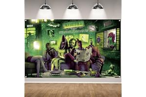 RVSTICTY Scary Creepy Halloween Photo Backdrop Classic Movie Role Beetlejuice Banner Horror Party Decorations and Supplies for Home-71×43''
