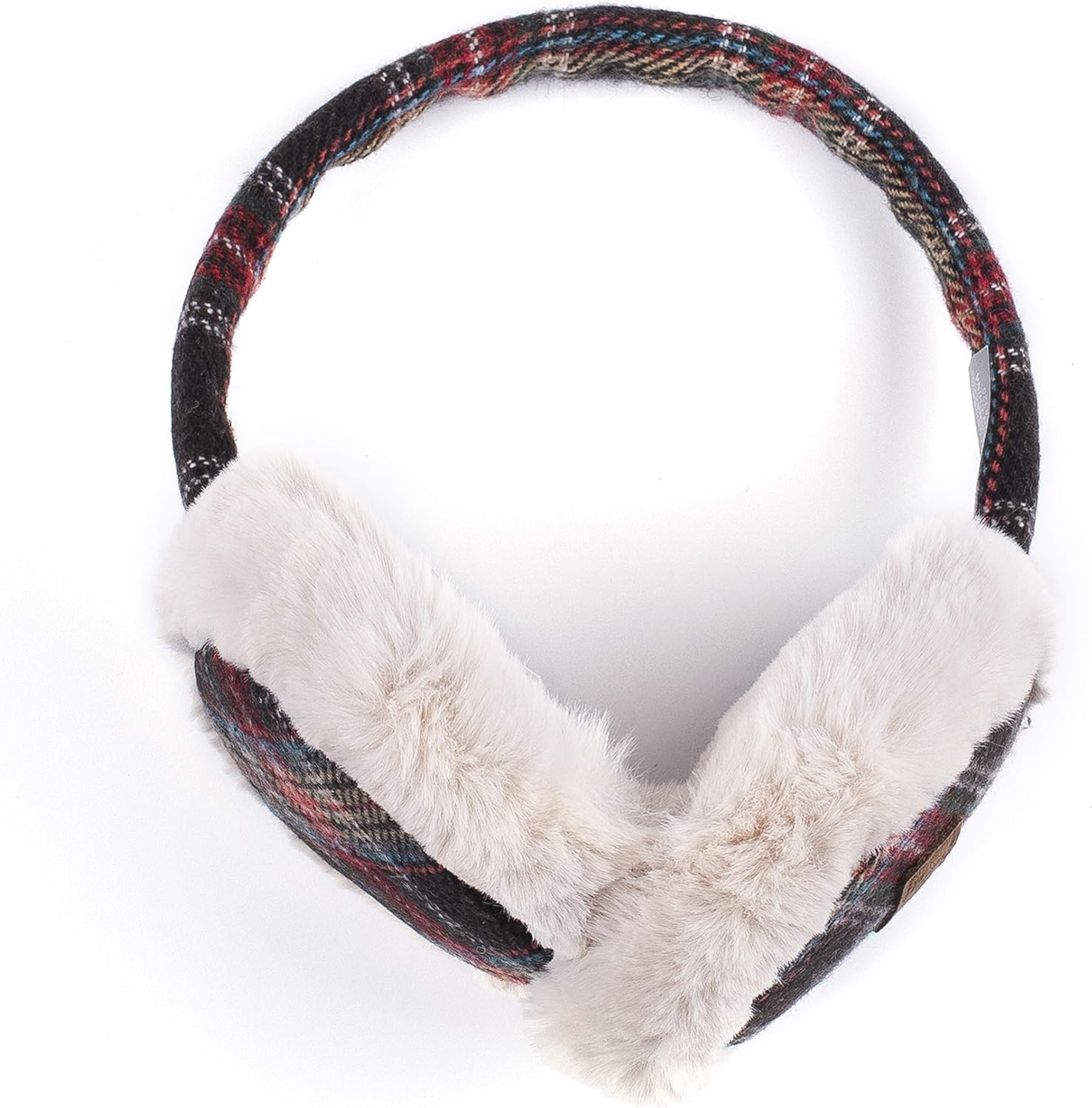 C.C Exclusives Tartan Check Earmuff with Faux Fur(EM-2339) (Brown) at  Women’s Clothing store