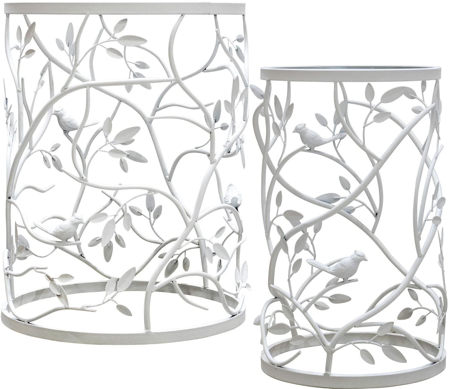 Best Bird Metal Glass End Table