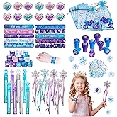 Vanblue 122Pcs Frozen Party Favors,Princess Frozen Birthday Party decorations Winter Snowflake Party Supplies for Girl Kids Goodie Bag Stuffers Pinata Filler Classroom Rewards
