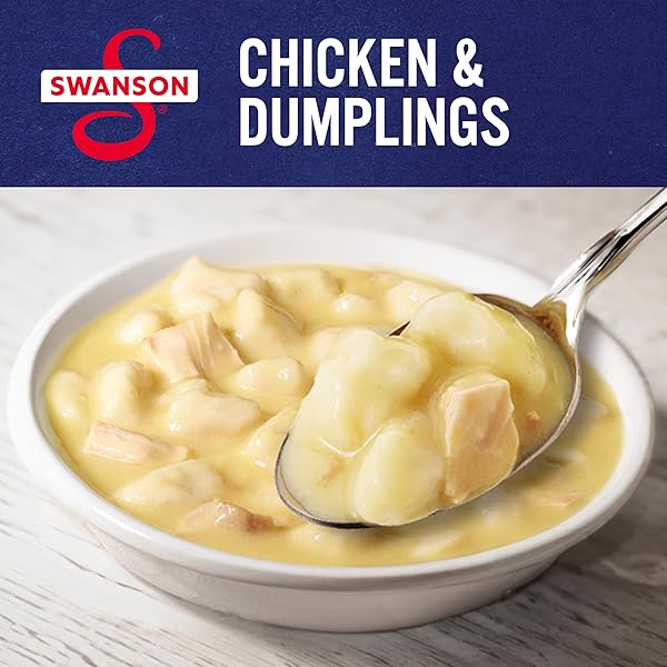SWANSON CHICKEN & DUMPLINGS MADE WITH WHITE & DARK CHICKEN MEAT, 10.5 OUNCE CAN