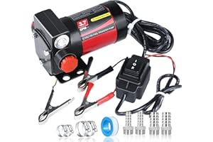 AETLEEMO 12V DC Gasoline Fuel Pump, Reversible Pumping for Gasoline, Diesel, Motor Oil, 3.7GPM Gasoline Transfer Pump