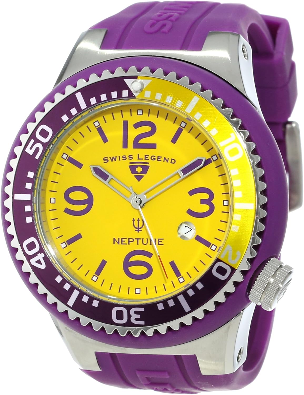 Amazon.com: Swiss Legend Men's 21818S-B-LAL Neptune Yellow Dial Purple