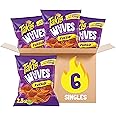 Takis Fuego Waves 6 pc / 2.5 oz Snack Size Multipack, Hot Chili Pepper & Lime Flavored Extreme Spicy Wavy Potato Chips