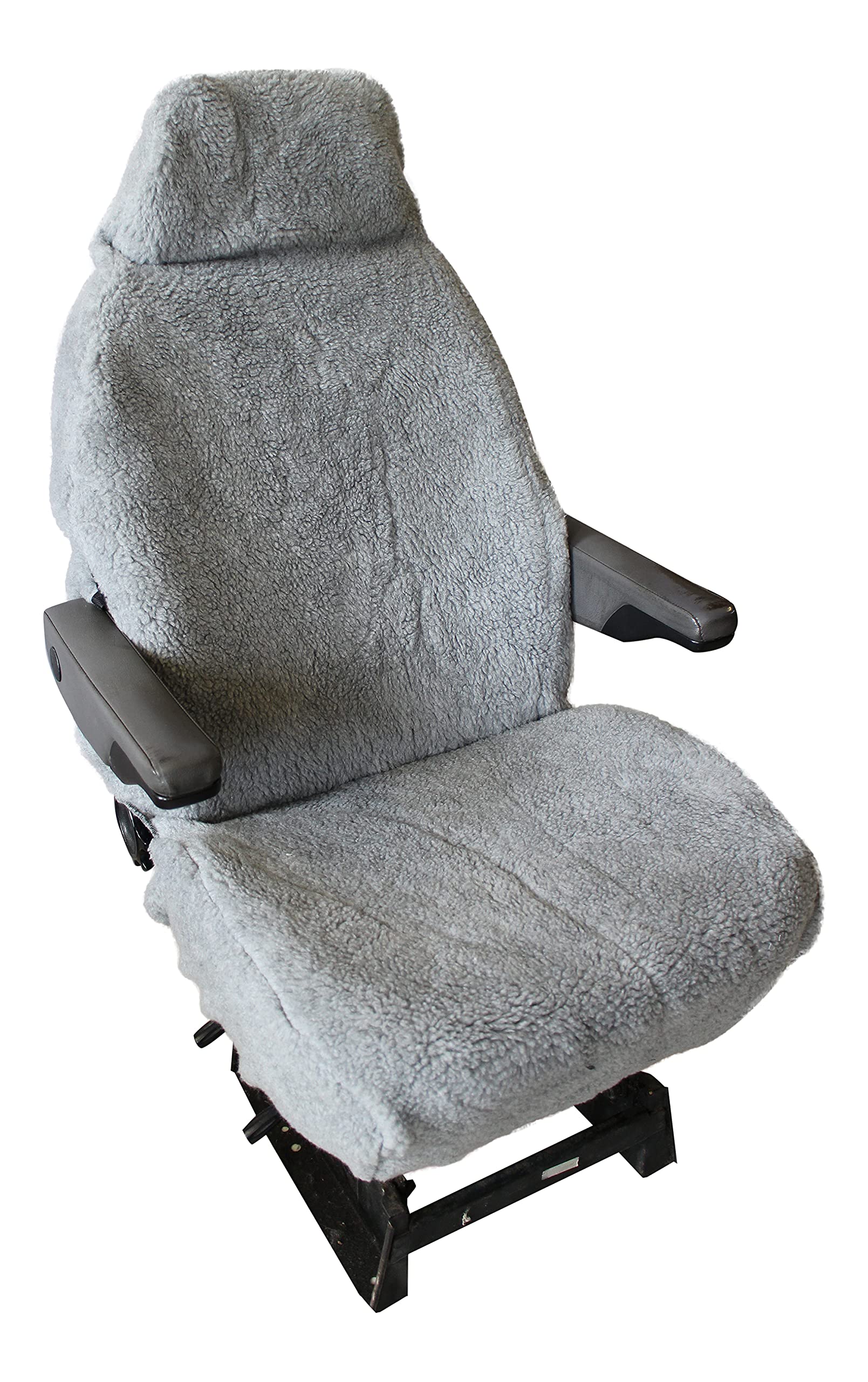 Pair of GREY SHERPA SHEEPSKIN Faux Fur MOTORHOME Seat Covers