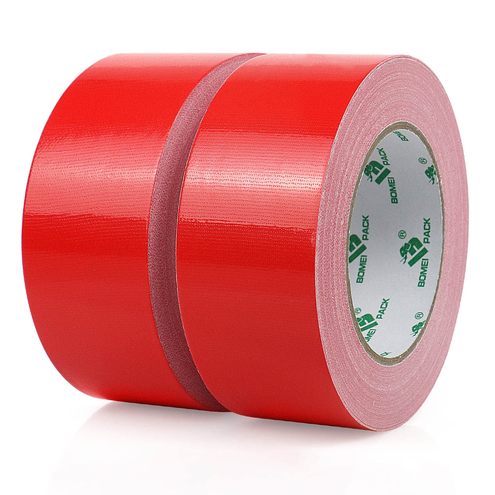 BOMEI PACK 2 Packs Red Duct Tape 230mic thickness Reinforced Cloth Gaffer Tape 48mm x 30Y Waterproof for Pipeline duct Repairing,fixing,Heavy duty Sealing,Bundling,Strapping,labeling