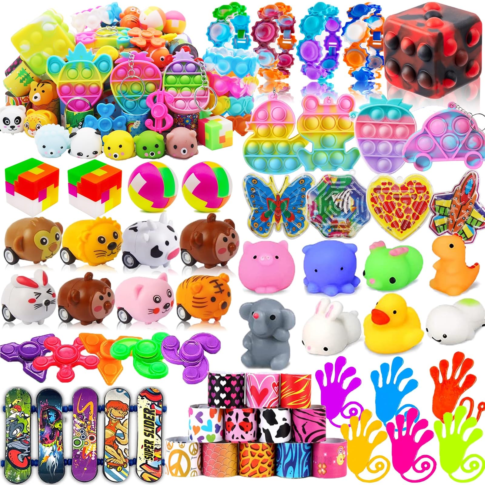 116 Pcs Party Favors for Kids 4-8-12,Pop Fidget Toys for Boys Grils, Treasure Box Toys for Classroom Prizes,Pinata Filler,Goodie Bag Stuffers,Treasure Chest Carnival Prizes,Easter Basket Stuffers