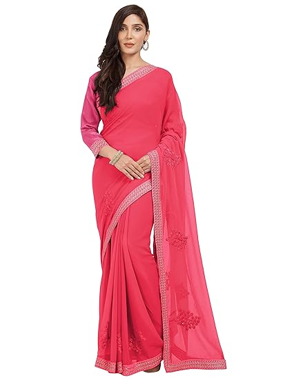 Womens Chiffon Saree With Blouse