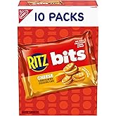 RITZ Bits Cheese Sandwich Crackers, Lunch Snacks for Kids and Adults, 10 Snack Packs