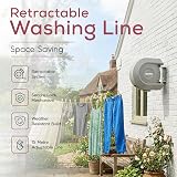 Quebec 15m Heavy Duty Retractable Washing Line Wall Mounted Outdoor view 2