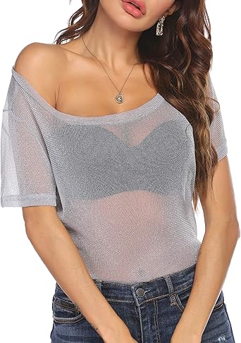 silver sheer top