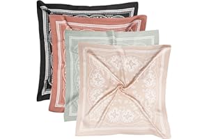 VANLINKER 27.5 Inches Silk Head Scarf for Women Men Vintage Bandanas Satin Hair Scarf Silk Wrap Neck Square Scarves VL9549