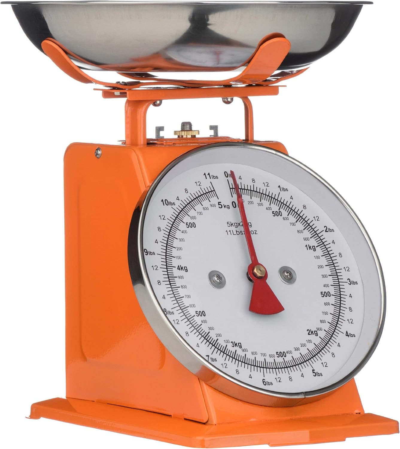 Premier Housewares Retro Kitchen Scales with Bowl Stainless Steel Food Cooking Scales 5kg Food Scales Weighing Kitchen Scale Bowl