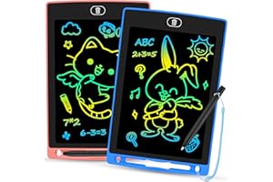 RCOVASC 2 Pack LCD Writing Tablet, 8.5 Inch Toddler Colorful Doodle Board, Erasable Reusable Electronic Drawing Tablet Scribbler Pads, Educational Kids Toys Gift for Age 3 4 5 6 7 8 Years Old Boys Girls