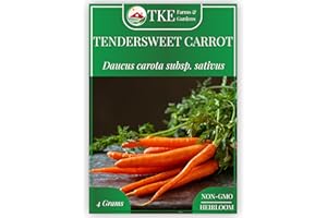TKE Farms & Gardens - Tendersweet Carrot Seeds, 2500+ Non-GMO Heirloom Seeds, Grow Sweet, Crisp Carrots, Easy to Grow for Fresh Garden-to-Table Goodness, Includes Growing Instructions