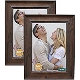 DECANIT 8x10 Picture Frames Rustic Distressed Brown Wood Pattern High Definition Glass for Table Top Display and Wall Mounting Photo Frame,Pack of 2