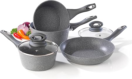 Frying Pan Set, 4 Piece, Grey 