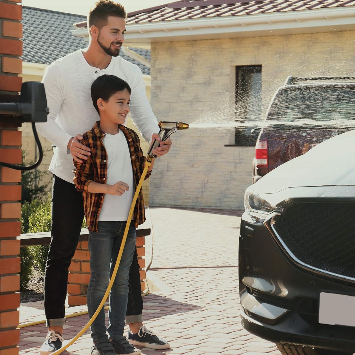 Chalupa Hose Spray Nozzle, High Pressure and Lightweight Garden Hose Nozzle with Finger Assist Lock for Easy Watering and 8 Spray Patterns. Perfect for car Washing, Watering Vegetables and Lawn : Garden & Outdoor