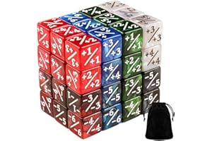 FLVDIERD 48 PCS MTG Dice Counters Buff Token Dice Loyalty Dice Commander Buff Tokens 6 Sided Dice Set for MTG, TCG, Card Games Accessories