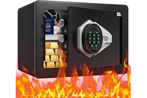 Marcree Small Safe Box, 0.8 Cubic Feet Safes with Digital Security Keypad & Sensor light, Money Safe for Cash, Handguns, Jewelry, Important Documents, Home Safes for Office, Hotel