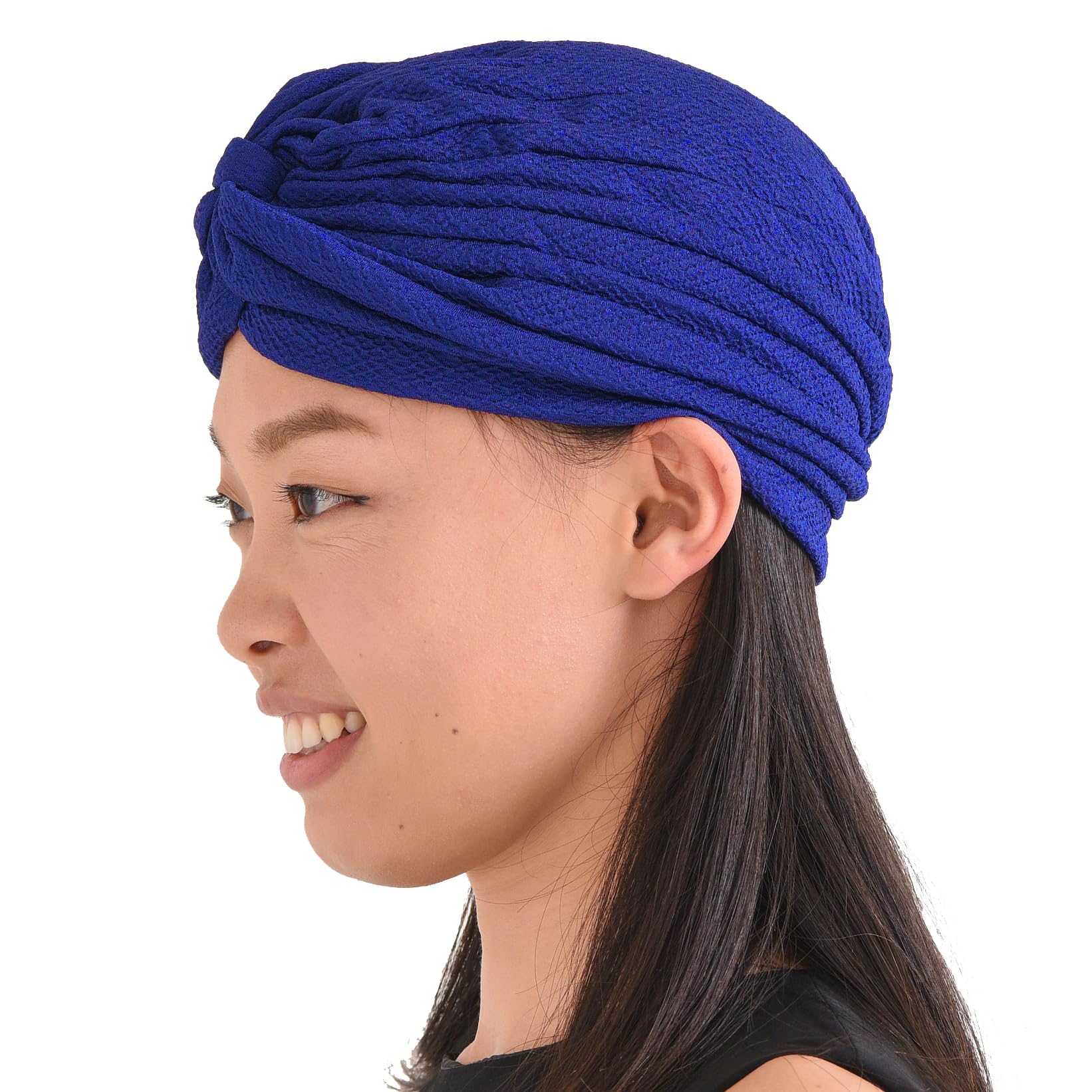 CHARM Casualbox | Crepe Twist Turban Hat Woven Headwrap Arabian Festival Boho Navy(Size: One Size) โ image 1
