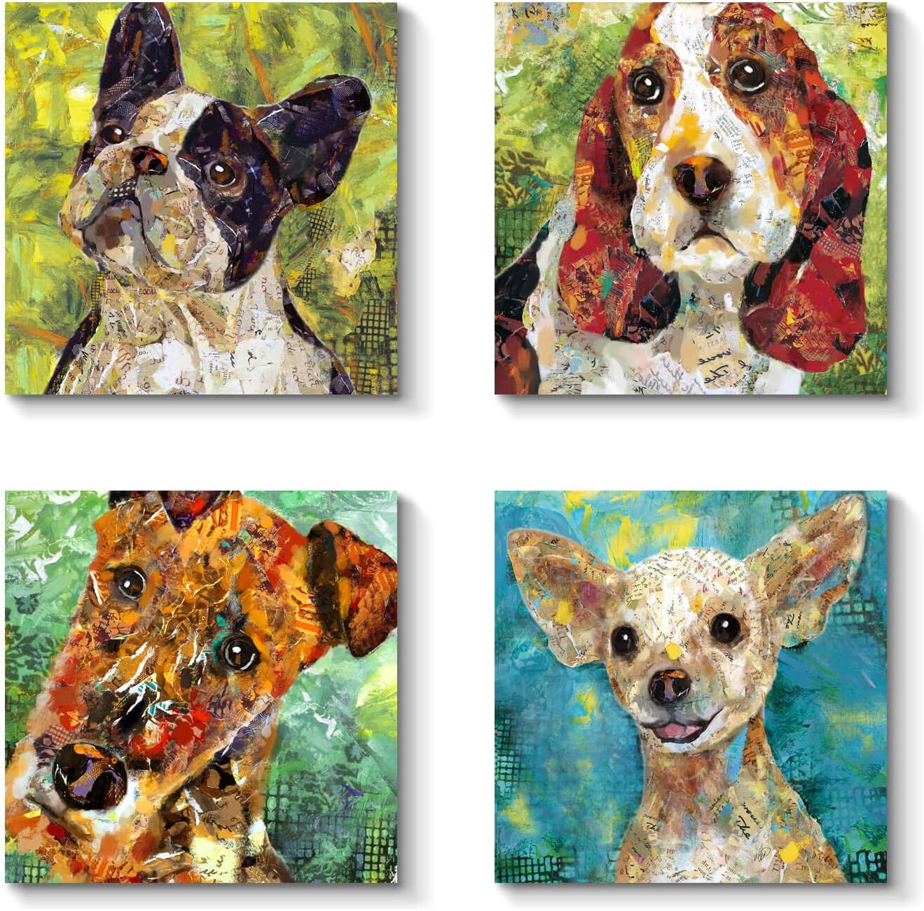 Amazon.com: Pet Abstract Canvas Wall Art - Dogs Series Graphic Artwork