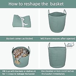 XUANGUO Cotton Rope Laundry Basket Hamper for