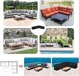 LAMUNI Garden Corner Sofa Cover 300x210x102x80/60cm 420D Oxford Waterproof view 7