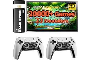 FCHOZY 2026 Upgraded Retro Gaming Console, Nostalgia Game Stick Pro, Classic Video Games with 4K HDMI, 20,000+ Games and 23 Emulators, Upgraded Dual 2.4G Wireless Controllers 64GB