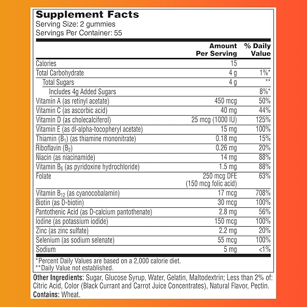 ONE A DAY WOMEN’S 50+ GUMMIES, ADVANCED MULTIVITAMIN FOR WOMEN, VITAMINS FOR BRAIN SUPPORT AND IMMUNITY SUPPORT, MULTIVITAMINS WITH SUPER 8 B VITAMIN COMPLEX, 110 COUNT