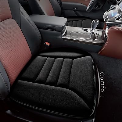 kingphenix Car Seat Cushion 1.2 Inch Memory Foam Black