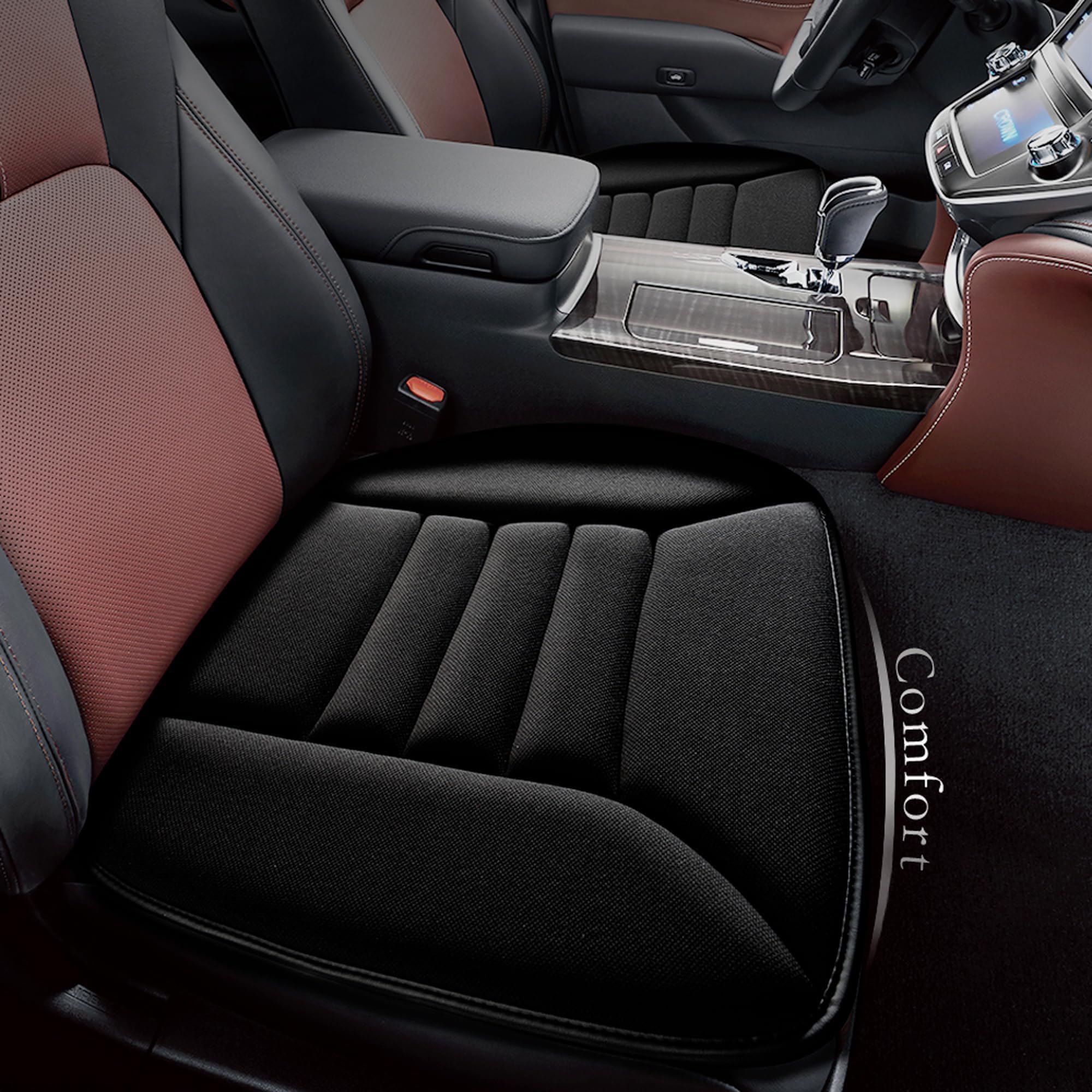 Photo 1 of kingphenix Car Seat Cushion with 1.2inch Comfort Memory Foam, Seat Cushion for Car and Office Chair (Black)