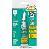 Aleene's Jewelry &amp; Metal Glue, Permanent Clear Adhesive, Waterproof | Strong Fast-Bonding Glue for Jewelry Repair, Metal, Glass, Gems &amp; Beads, 0.7 fl oz
