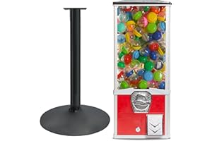 GLOBAL GUMBALL Vending Machine - Big Capsule Vending Machine with Stand - Prize Machine - Commercial Vending Machine for 2 Inch Round Capsules Gumballs Bouncy Balls - Red