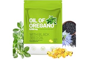 Crobirware Oil of Oregano with Black Seed Oil 6000mg, 300 Softgels - 2-in-1 Immune Support Supplement - High Carvacrol & Thymoquinone, Digestive & Respiratory Health - Non-GMO, Made in USA